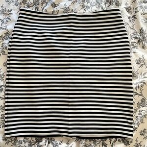 Loft Black and White Striped Bodycon Women's Skirt Size 10